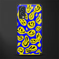 acid smiles yellow blue glass case for oneplus nord 2 5g image