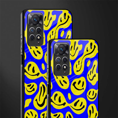 acid smiles yellow blue glass case for redmi note 11s image-2