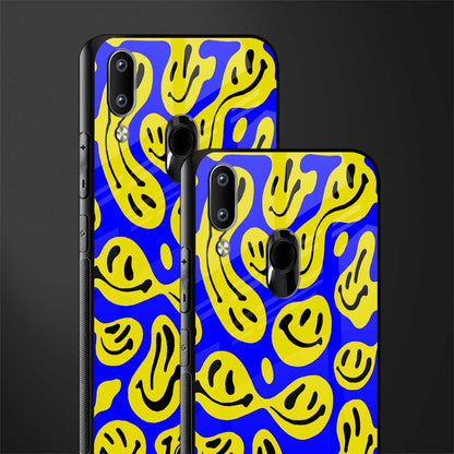 acid smiles yellow blue glass case for vivo y95 image-2