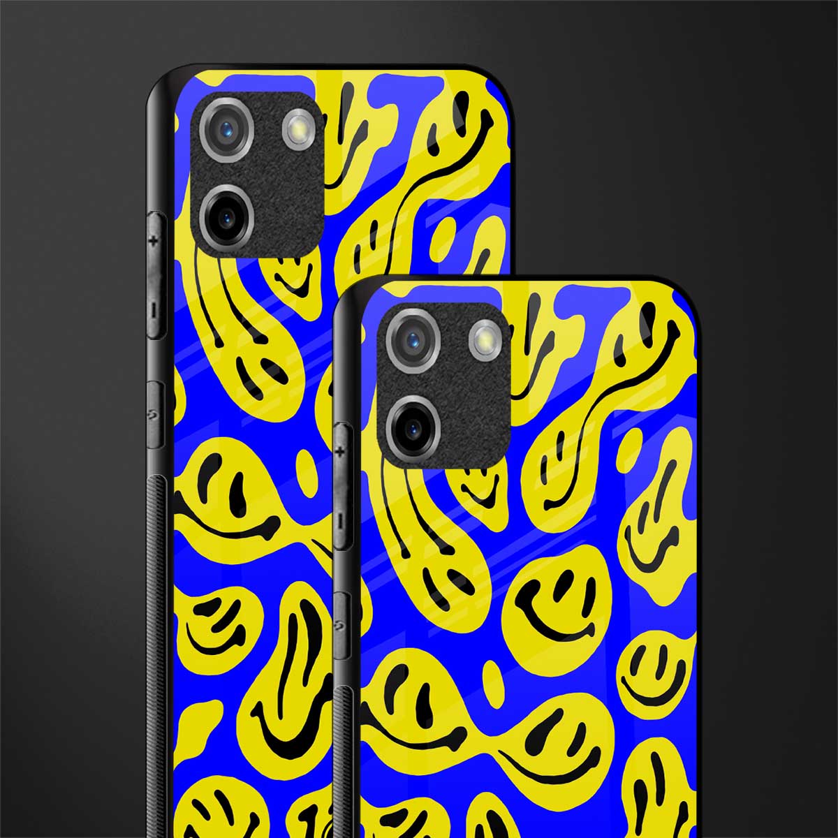 acid smiles yellow blue glass case for realme c11 image-2