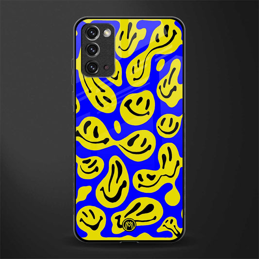 acid smiles yellow blue glass case for samsung note 20 image