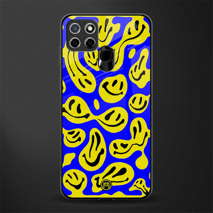 acid smiles yellow blue glass case for realme narzo 20 image