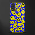 acid smiles yellow blue glass case for realme narzo 20 pro image