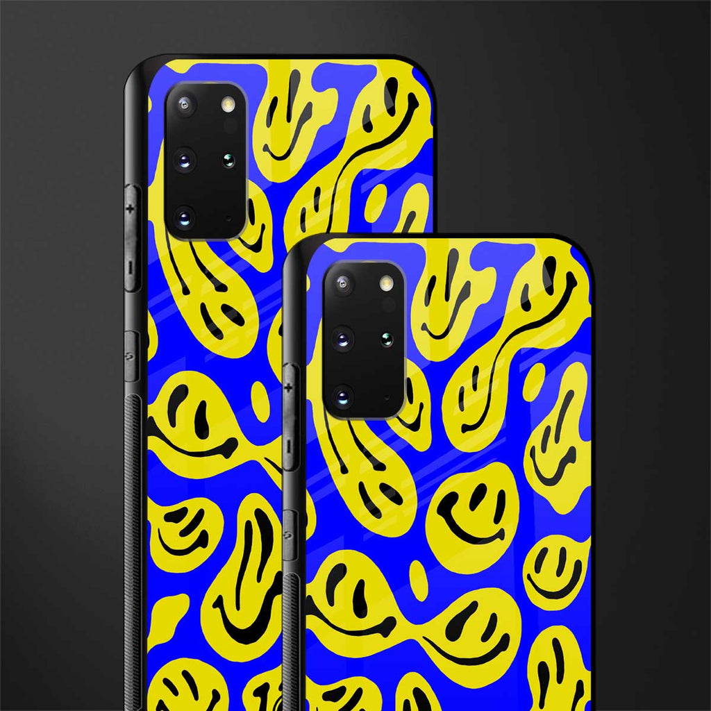 acid smiles yellow blue glass case for samsung galaxy s20 plus image-2