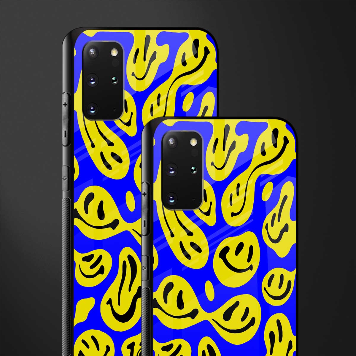 acid smiles yellow blue glass case for samsung galaxy s20 plus image-2