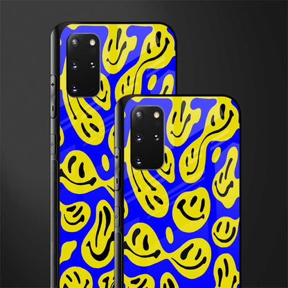 acid smiles yellow blue glass case for samsung galaxy s20 plus image-2
