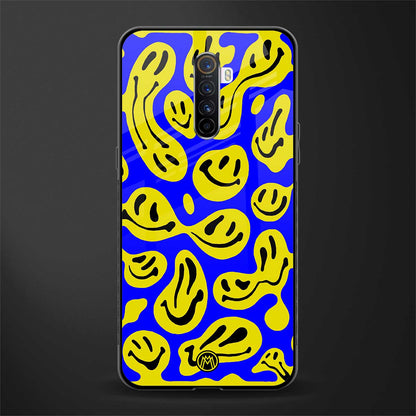 acid smiles yellow blue glass case for realme x2 pro image