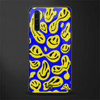 acid smiles yellow blue glass case for oppo f15 image