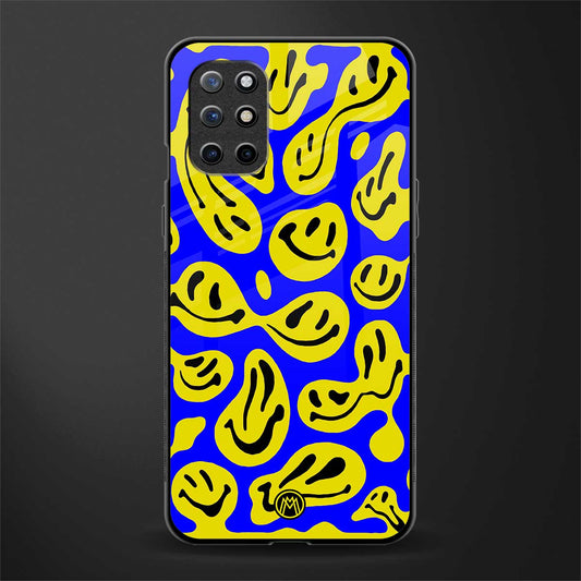 acid smiles yellow blue glass case for oneplus 8t image