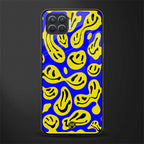 acid smiles yellow blue glass case for oppo f17 image