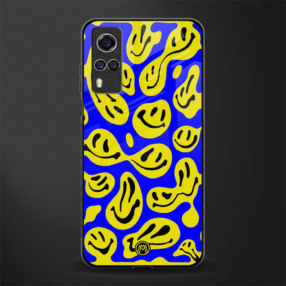 acid smiles yellow blue glass case for vivo y51 image