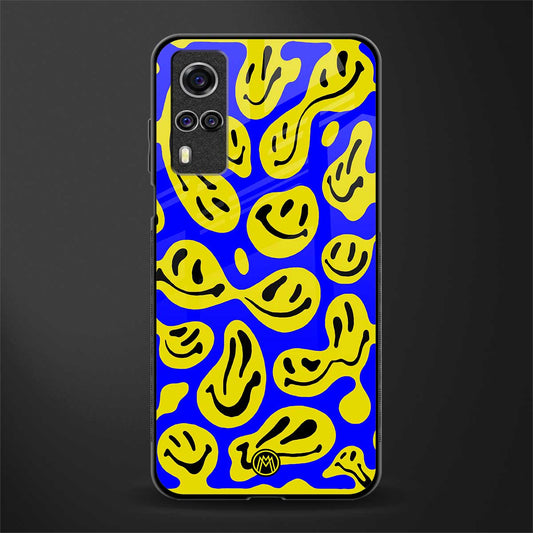 acid smiles yellow blue glass case for vivo y31 image