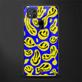 acid smiles yellow blue glass case for redmi 9c image