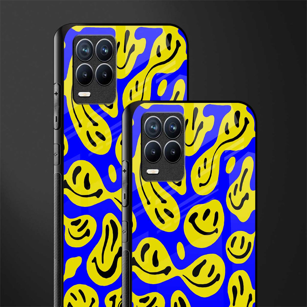 acid smiles yellow blue glass case for realme 8 pro image-2