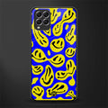 acid smiles yellow blue glass case for samsung galaxy f62 image