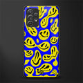 acid smiles yellow blue glass case for samsung galaxy a32 4g image