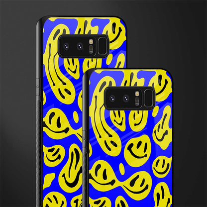 acid smiles yellow blue glass case for samsung galaxy note 8 image-2