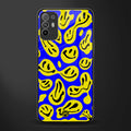 acid smiles yellow blue glass case for oppo f19 pro plus image