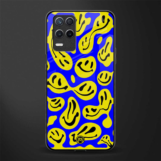 acid smiles yellow blue glass case for realme narzo 30 5g image