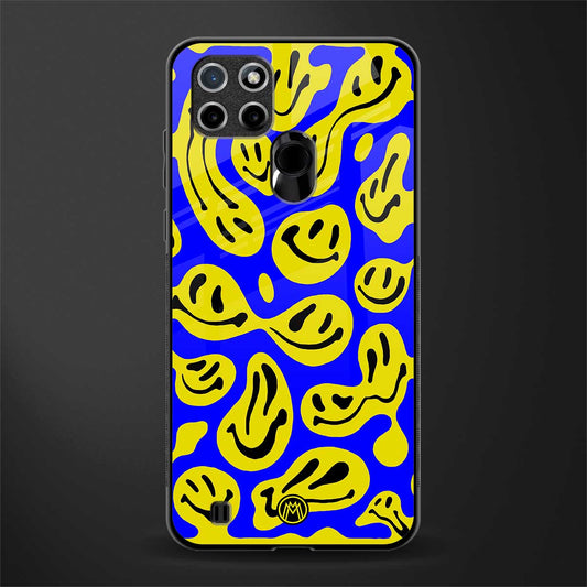 acid smiles yellow blue glass case for realme c21 image
