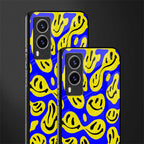 acid smiles yellow blue glass case for vivo v21e 5g image-2