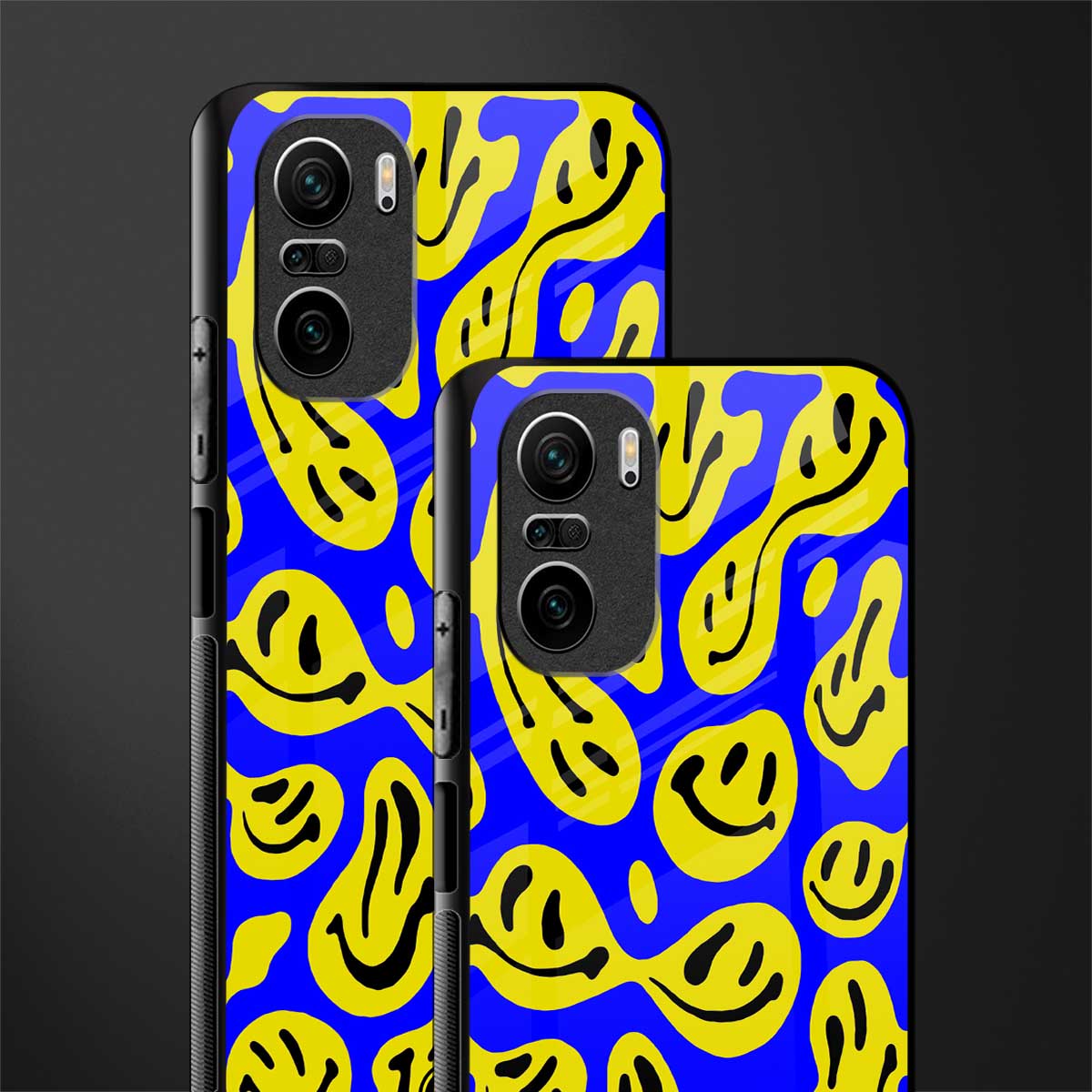 acid smiles yellow blue glass case for mi 11x 5g image-2