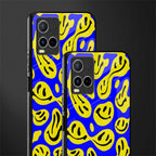 acid smiles yellow blue glass case for vivo y21t image-2