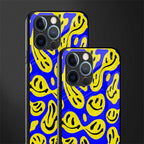 acid smiles yellow blue glass case for iphone 12 pro image-2