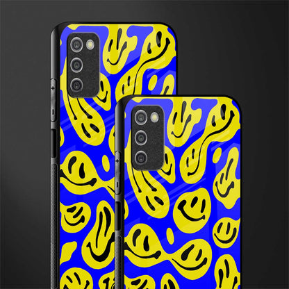 acid smiles yellow blue glass case for samsung galaxy a03s image-2