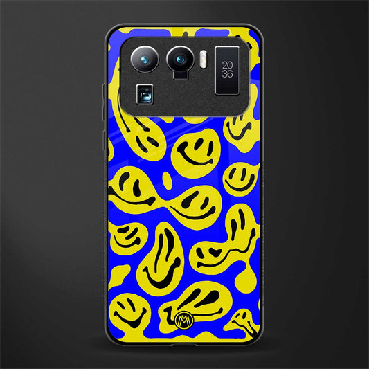 acid smiles yellow blue glass case for mi 11 ultra 5g image