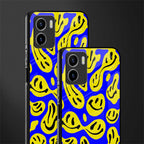 acid smiles yellow blue glass case for vivo y15s image-2