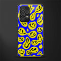 acid smiles yellow blue back phone cover | glass case for samsung galaxy a53 5g