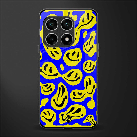 acid smiles yellow blue glass case for oneplus 10 pro 5g image