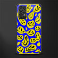 acid smiles yellow blue back phone cover | glass case for samsung galaxy a13 4g