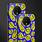 acid smiles yellow blue glass case for oneplus 7t image-2