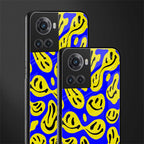 acid smiles yellow blue back phone cover | glass case for oneplus 10r 5g