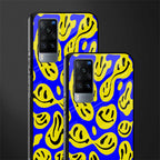 acid smiles yellow blue glass case for vivo x60 image-2