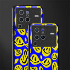 acid smiles yellow blue glass case for vivo x80 pro 5g image-2