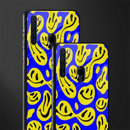 acid smiles yellow blue glass case for samsung a21 image-2