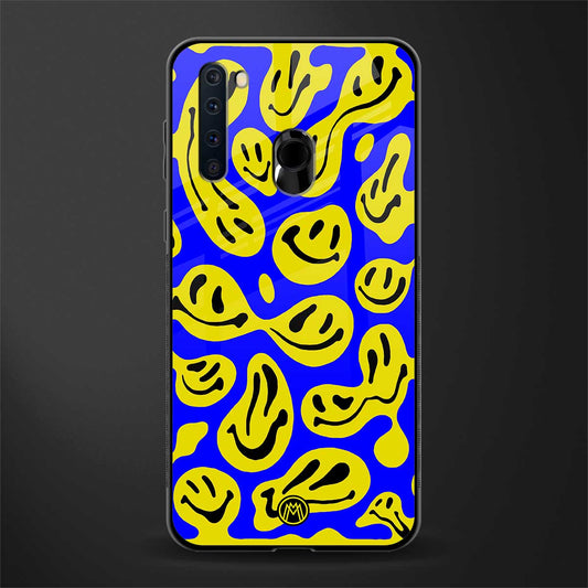 acid smiles yellow blue glass case for samsung a21 image