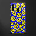 acid smiles yellow blue glass case for samsung a21 image