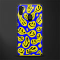 acid smiles yellow blue glass case for samsung galaxy m11 image