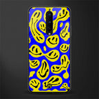 acid smiles yellow blue glass case for oneplus 8 image