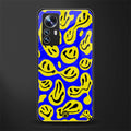 acid smiles yellow blue back phone cover | glass case for xiaomi 12 pro