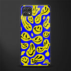 acid smiles yellow blue back phone cover | glass case for samsung galaxy f42