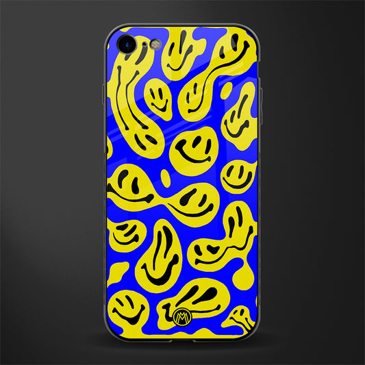 acid smiles yellow blue glass case for iphone 7 image