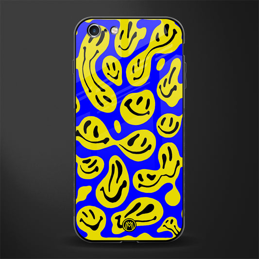 acid smiles yellow blue glass case for iphone 6s image
