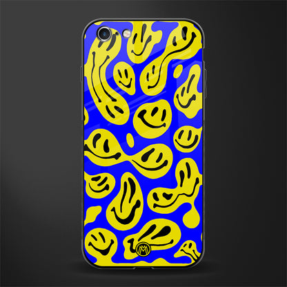 acid smiles yellow blue glass case for iphone 6s plus image