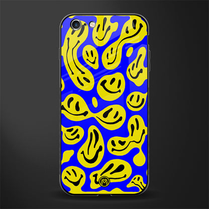 acid smiles yellow blue glass case for iphone 6 image