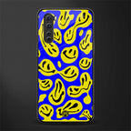 acid smiles yellow blue glass case for oneplus nord ac2001 image